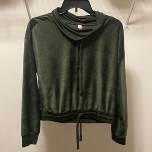 Olive green velvet top